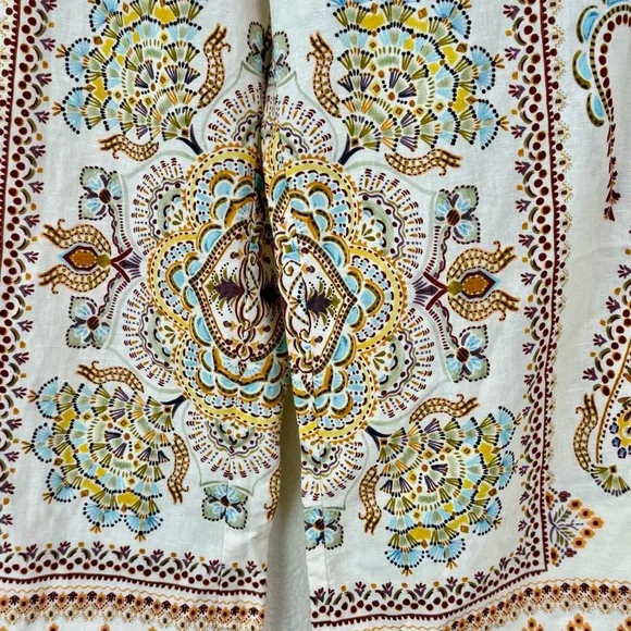 ZARA High-Waisted Boho Linen-Blend Wide Leg Pants - Size S EUC - Picture 2 of 13